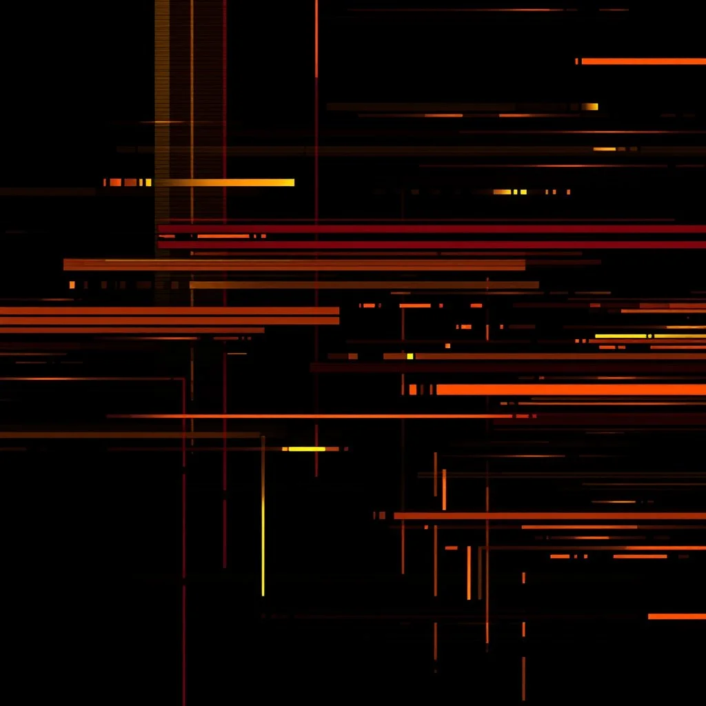 Powerful Glitch Background Using Colors Yellow Golden Maroon And Orange On Black.