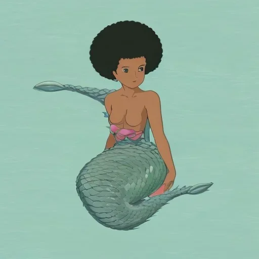 African mermaid with Afro