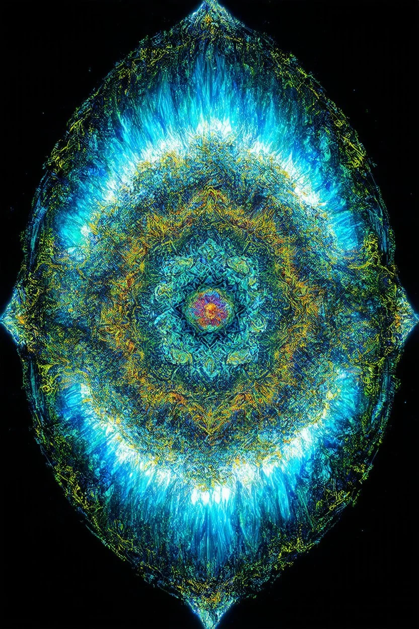 matter expanding to the growth of the spirit; surreal optical art