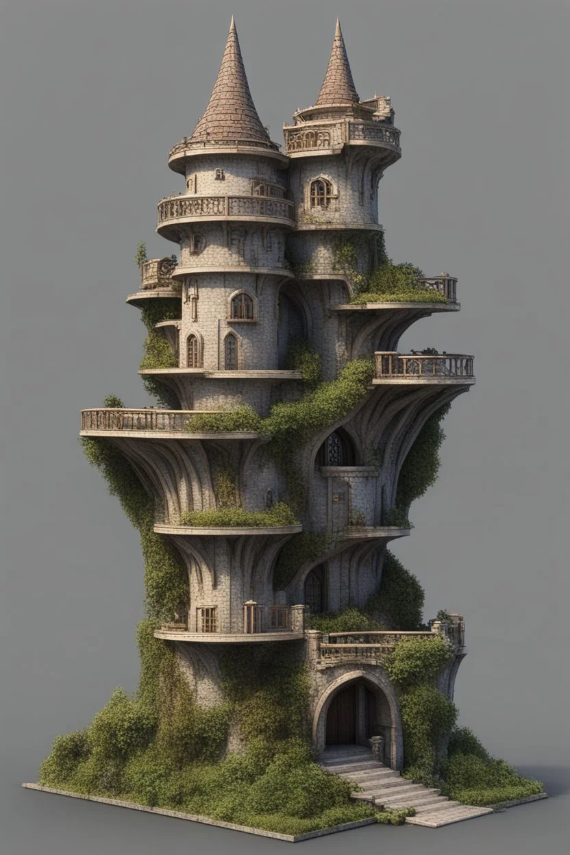 fantasy tower with balcony