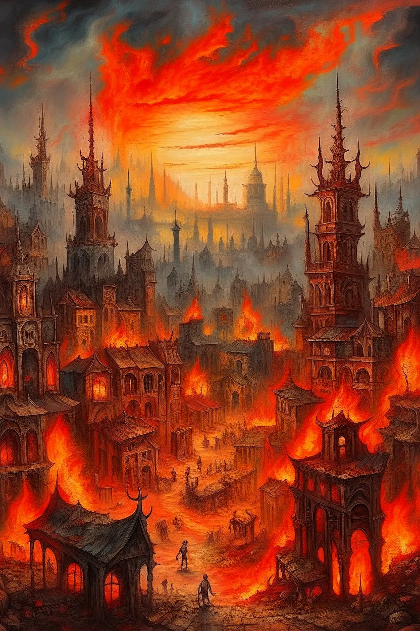 infernal city painting olép