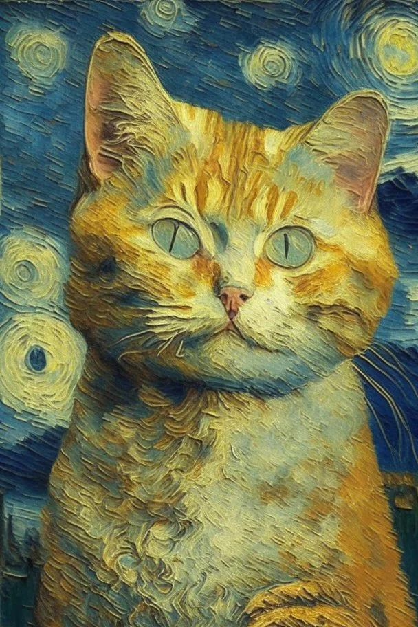 Portrait of a cat by Van Gogh