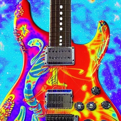 PEACE electric guitar PEACE psychedelic hippie trippy acid LSD PEACE GUITAR