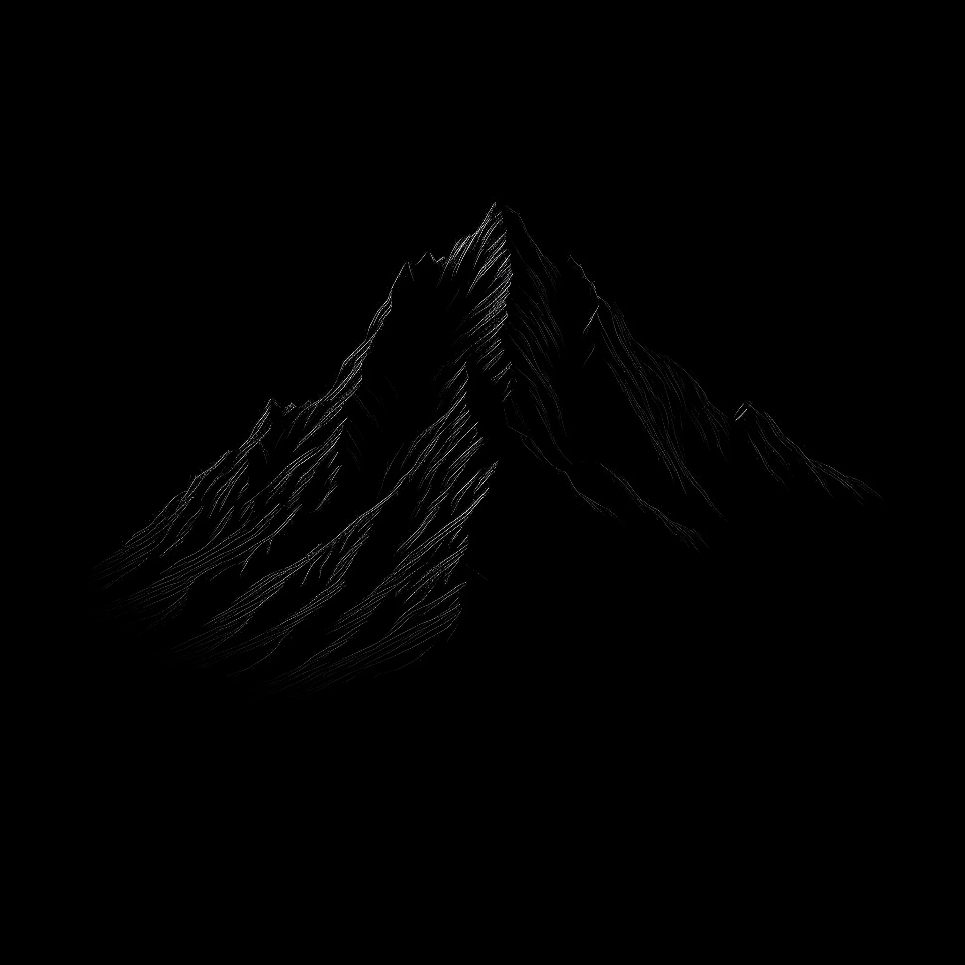 draw a black mountian with black background