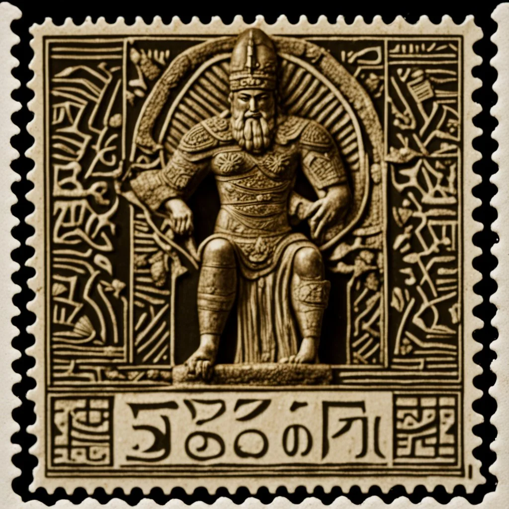 Postage stamp with picture of Gilgamesh