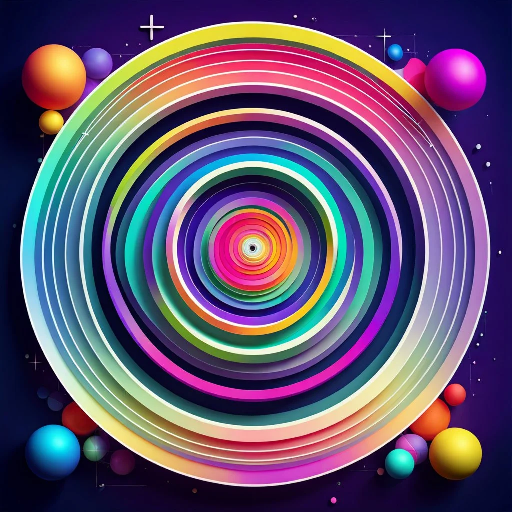 beautiful mockap graphic sifi ,colorful ,artistic, math