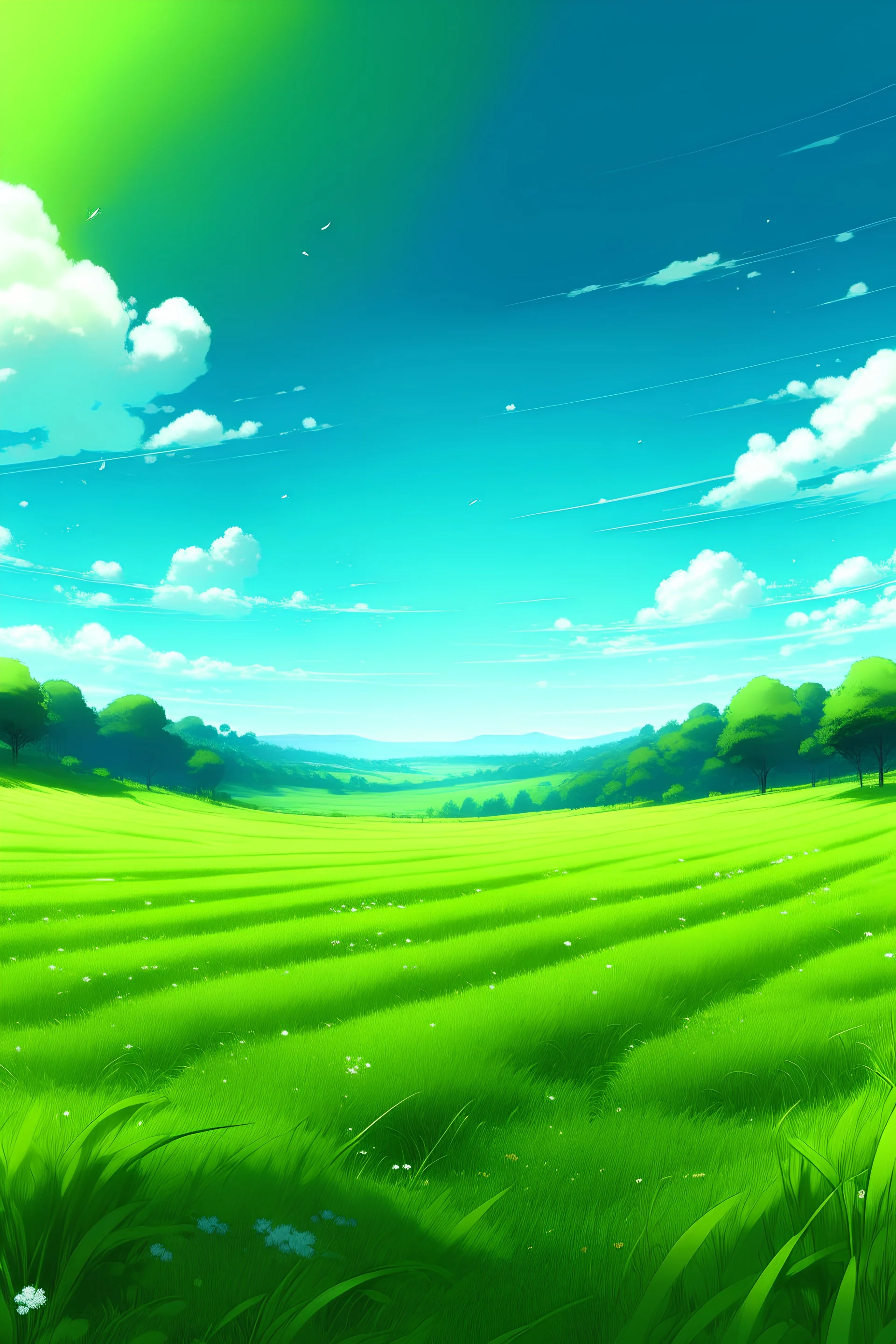 Green field anime style