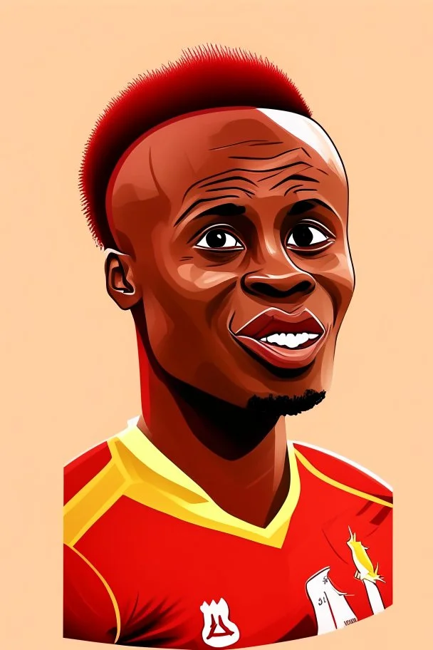 Sadio Mane Footballer cartoon 2d