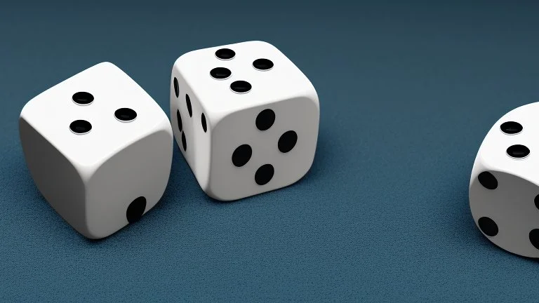 pair of dice on a pool table