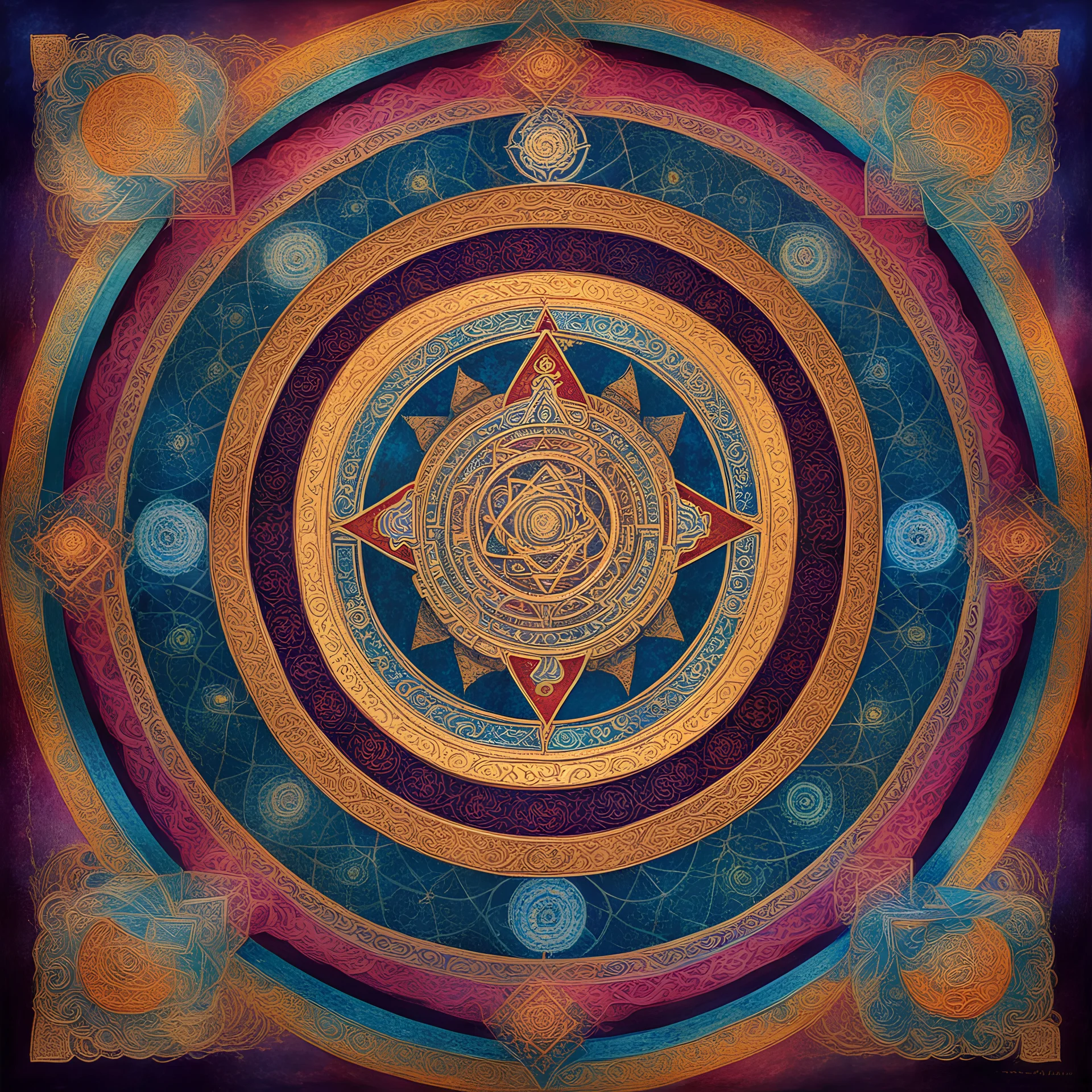 mystical, ethereal, ancient, yantra, thangka colors