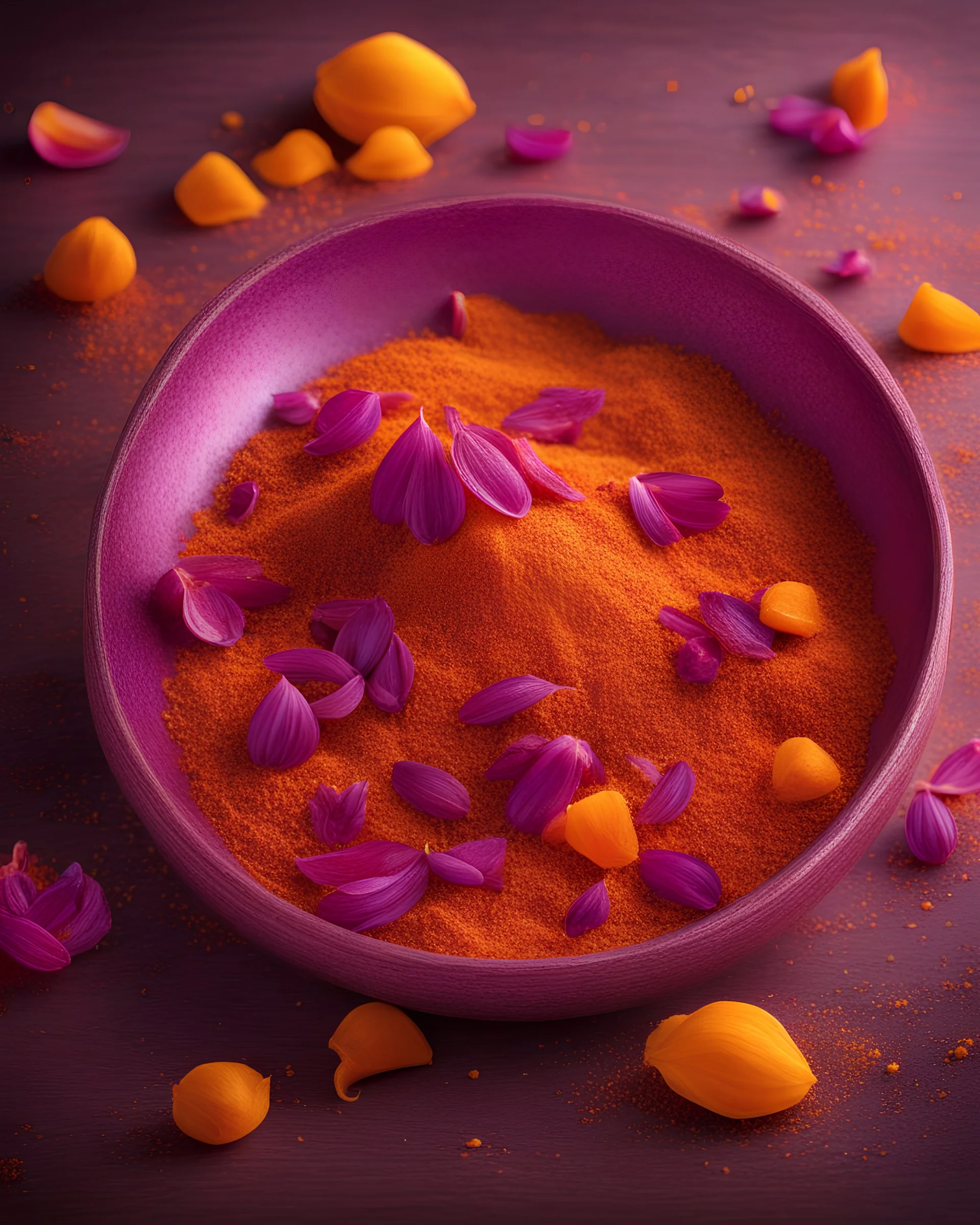 persian saffron spices. Photography. Realistic photo. HD. Glowing. 3d style