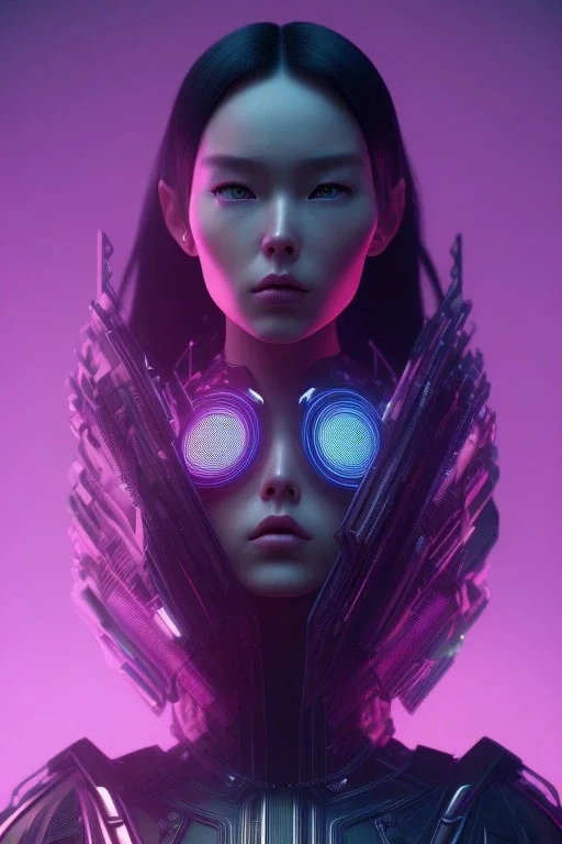 MCU Portrait, Front image, cyberpunk Asian woman rabbit mask, black pink color, latex dress, highly detailed, concept art, smooth, unreal engine 5, god rays, ray tracing, RTX, lumen lighting, ultra detail, volumetric lighting, 3d, finely drawn, high definition, high resolution.