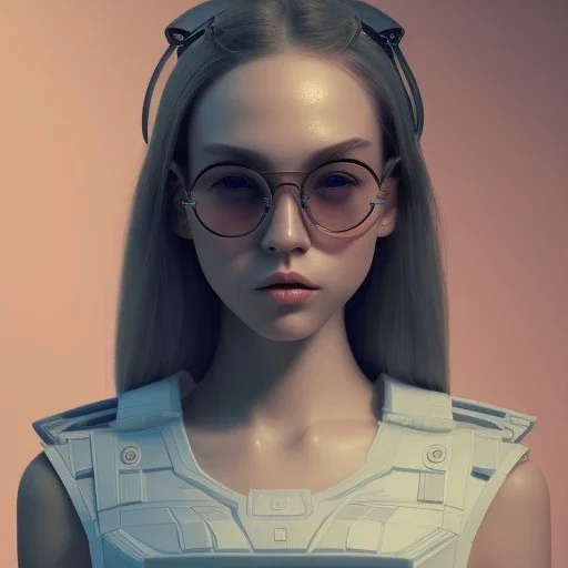 isometric clean art of super cute nerd girl wearing shades, full wet lips, soft lighting, overcast shadows, soft pastel gradients, high definition, 3d icon clay render, blender 3d, studio lighting, god rays, octane render, unreal engine 5