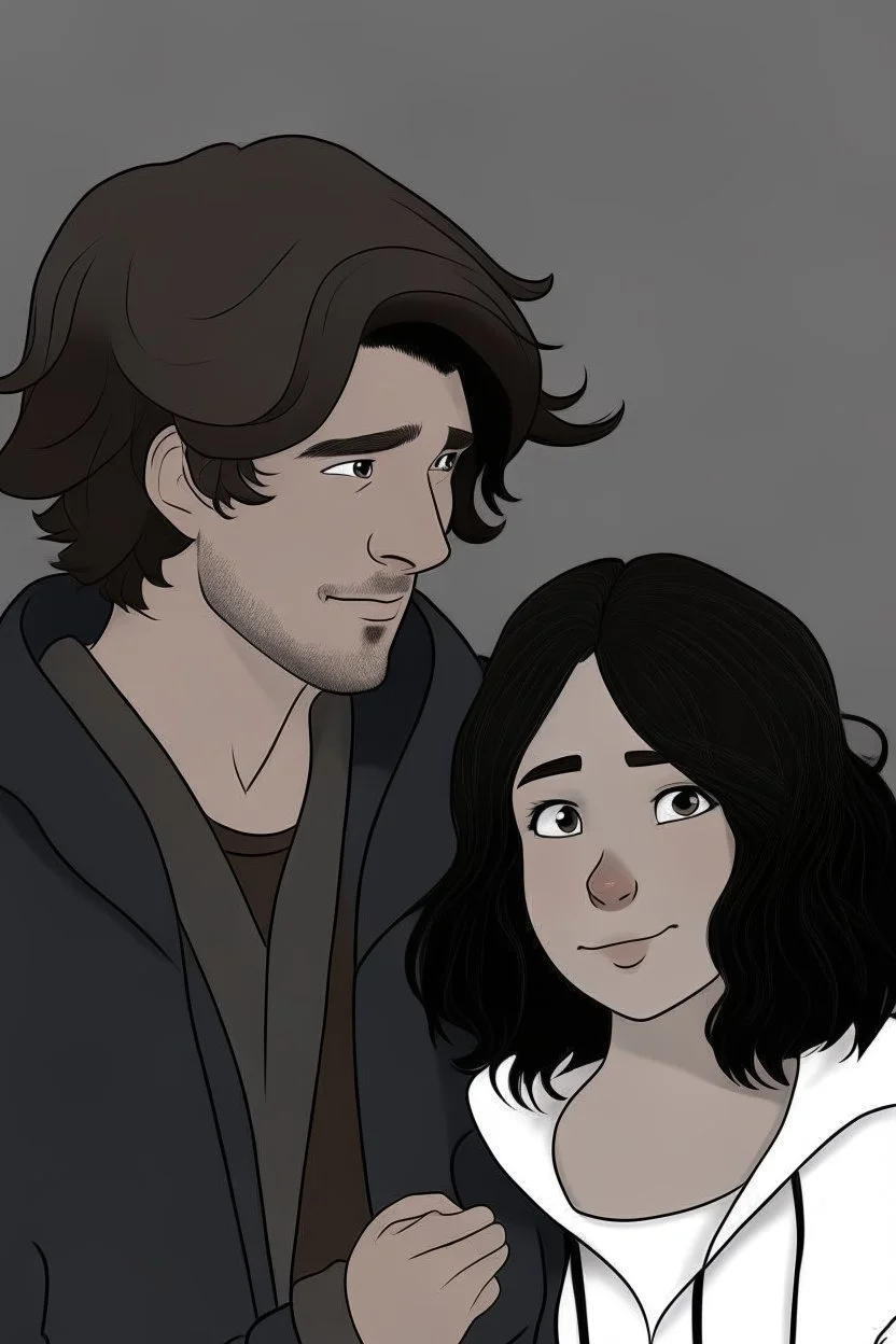 Tatlı bir çift erkeğin yüzünü değiştir erkeğin saçları kıvır kıvır