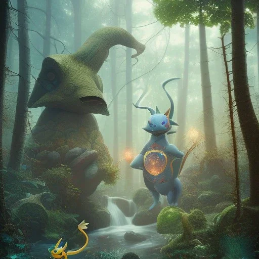 Mystery pokemon,Ambiance dramatique, hyperrealisme, 8k, high quality, lot of details, fit within portrait