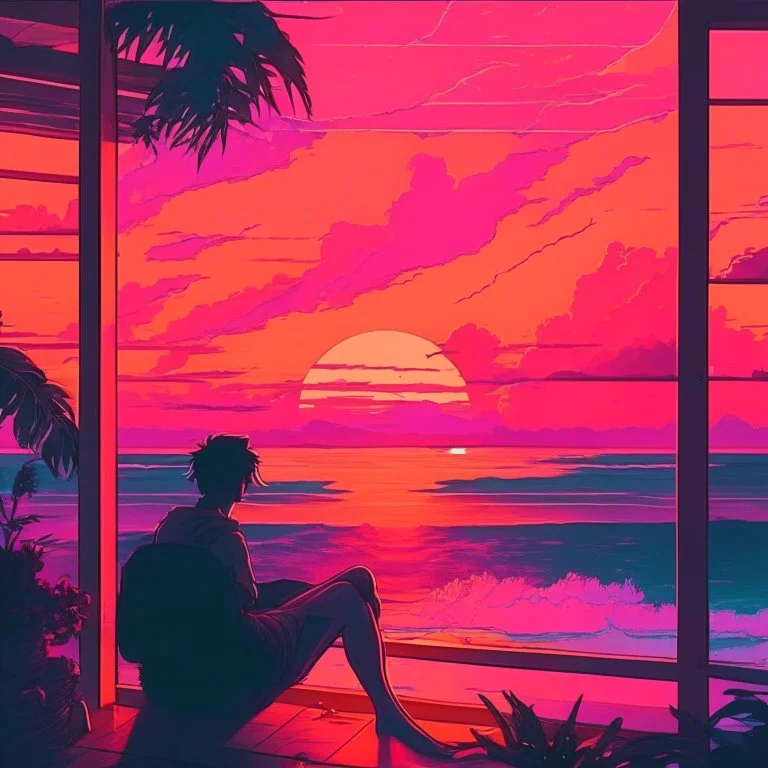 sunset, lofi colors, lofi vibes, cool colors