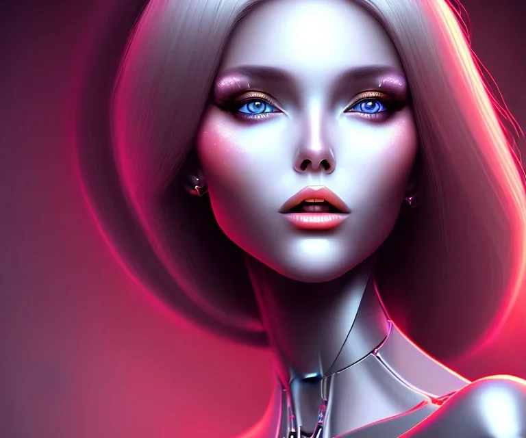 Sexy female robot face