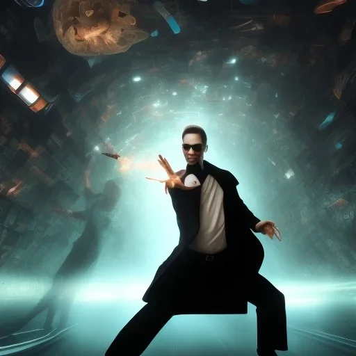 neo in the matrix fight