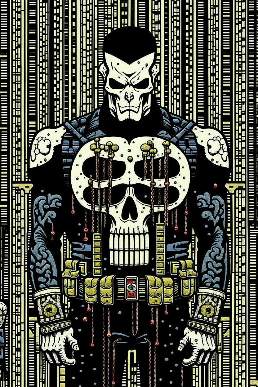 punisher sku;; where's wally in the style of Hiroshi Nagai