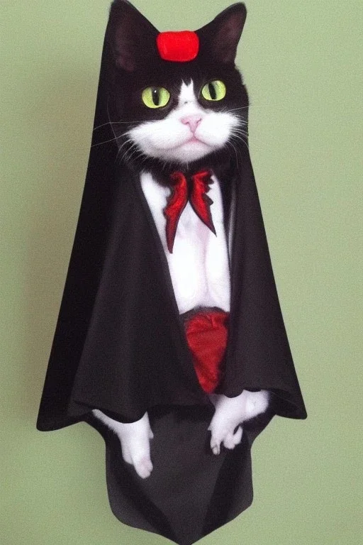 Vampire cat with cape