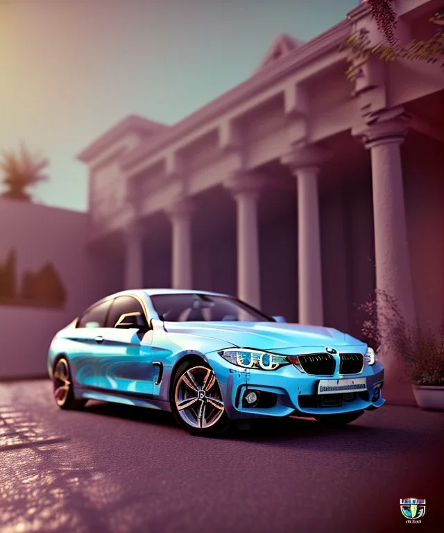 Realistic image. BMW 4 2023. 4k resolution, intricate details, ornate details, soft lighting, vibrant colors.