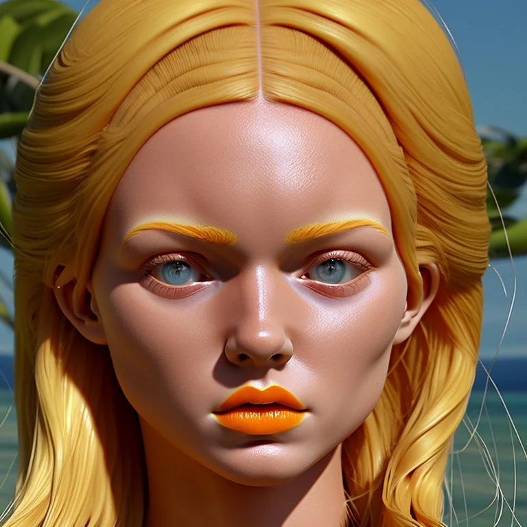 Neoclassicism realistic yellow orange cote d'azur sea woman