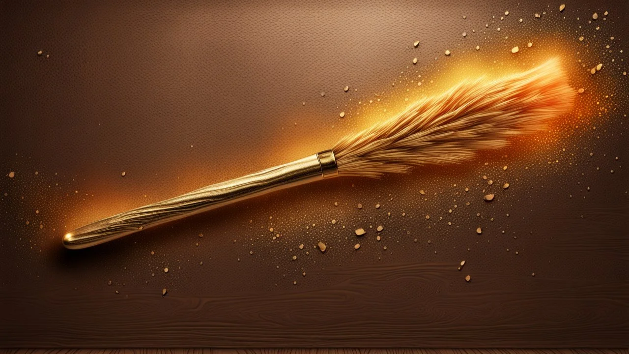 Hyper Realistic glowing-golden-brush-texture-with-embers on brown-rustic-wall-background with shadows