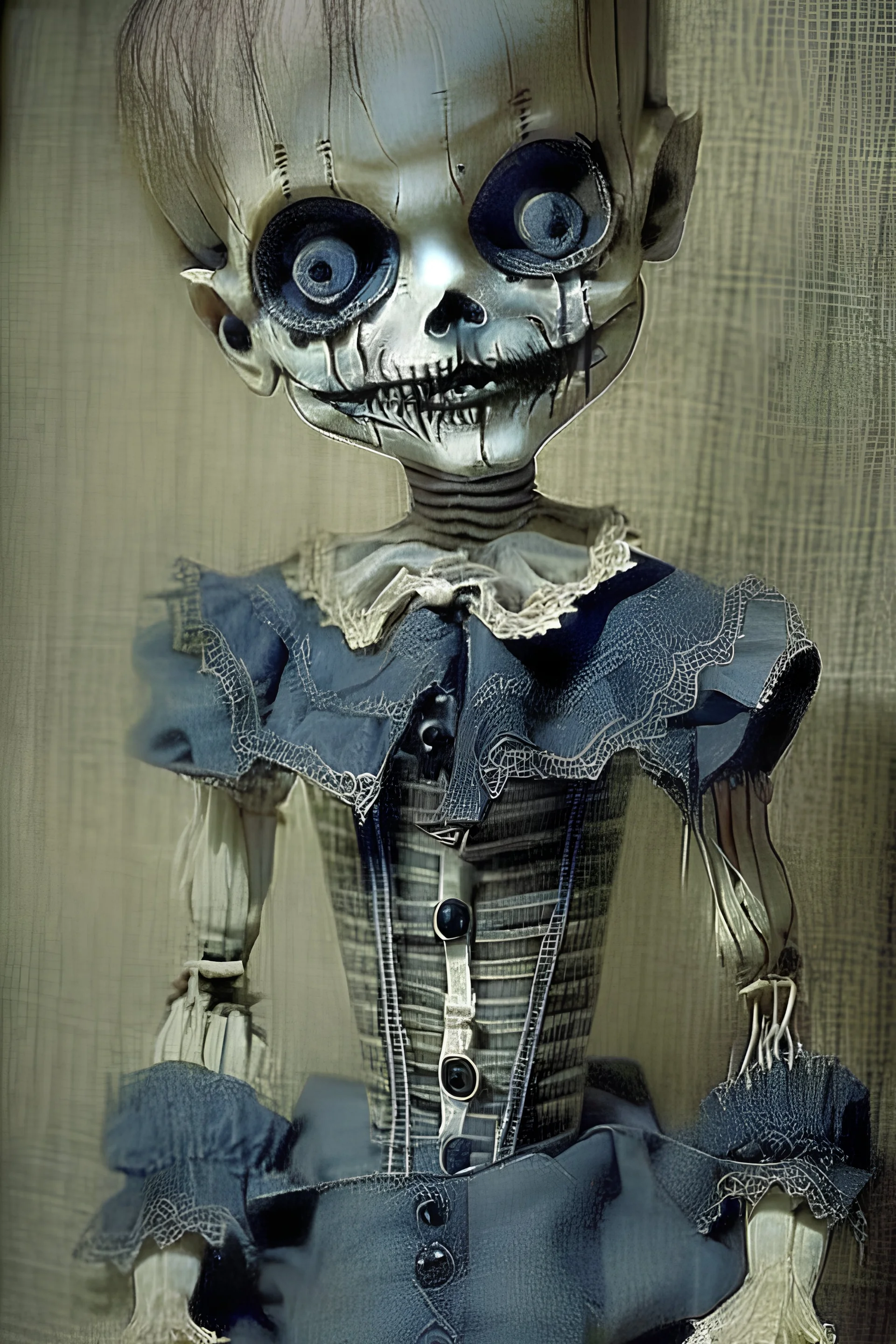 Very creepy skeletal ventriloquist doll