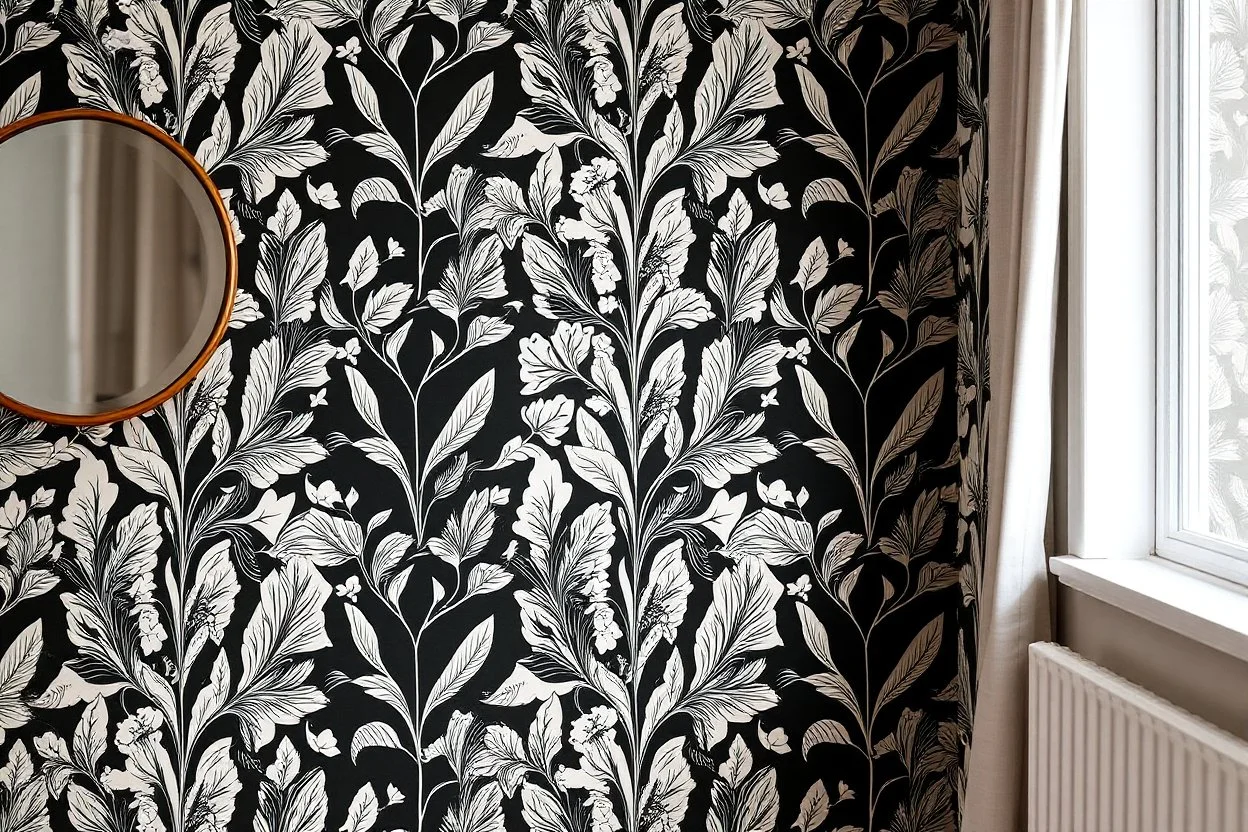 residential wallpaper pattern, organic, monochromatic