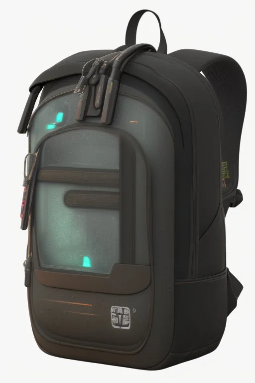 tech, back pack, transparent, sci fi, punk, color, neon