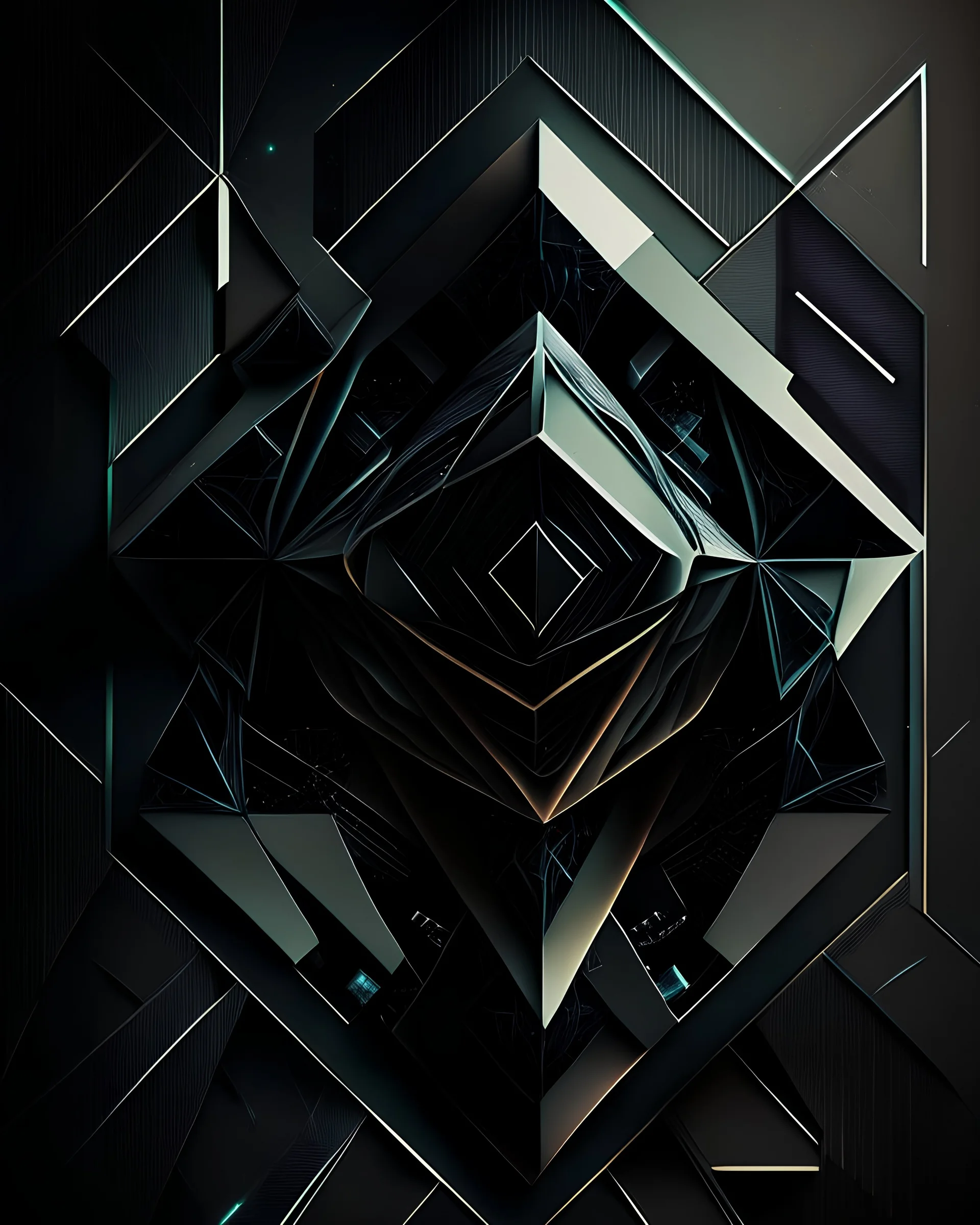 Dark tech theme geometrical art