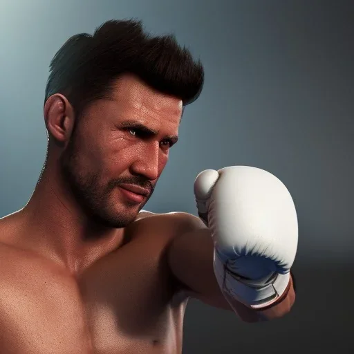 Man boxing full body detail, unreal 5, octane render,cinema4d, dynamic lighting, 8k, redshift render, highly, hyperrealism ultra detailed, hyper realistic.