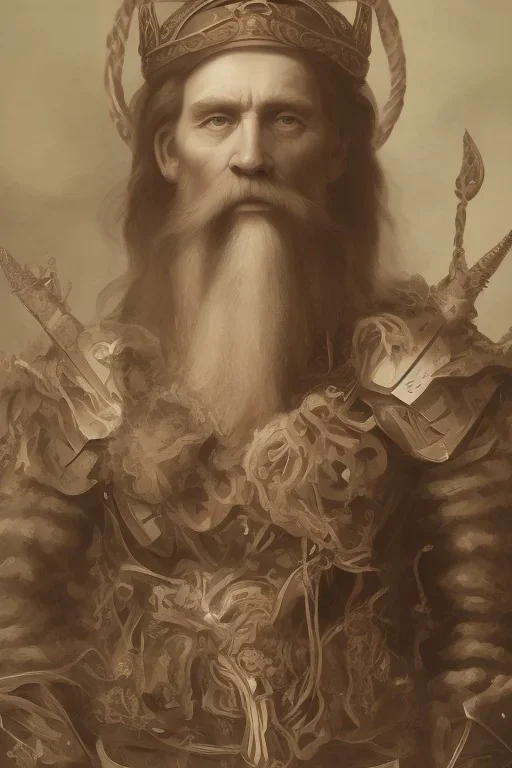 Fire theme art, Portrait of a viking by Michelangelo, 8K, close-up face