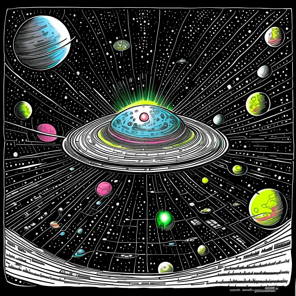 Cosmic Dreamscape Odyssey, Xkcd, spaceship, dramatic, Poster, madness, comix