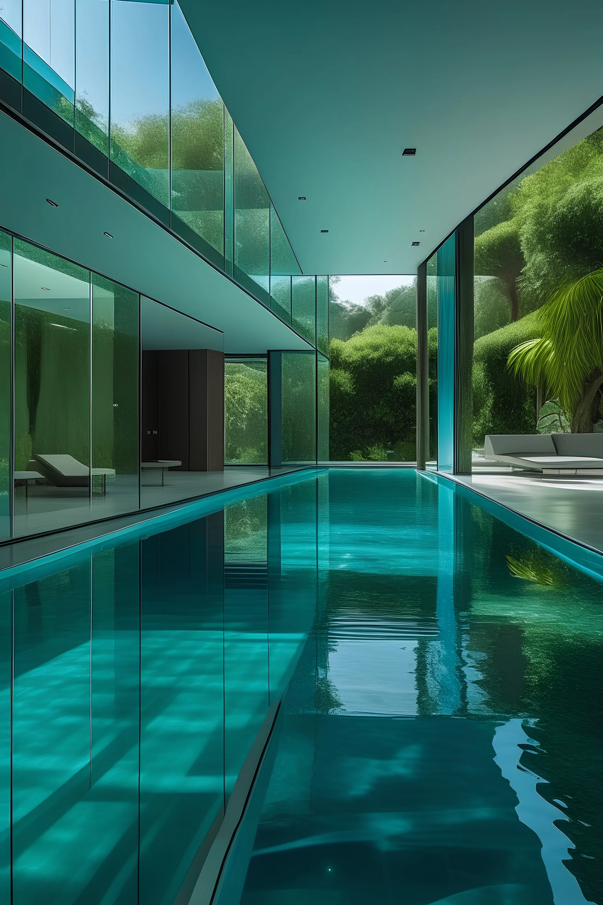 Glass-Walled Pools: Incorporating glass walls allows swimmers to enjoy underwater views from different parts of the villa, creating a seamless connection between indoor and outdoor spaces.