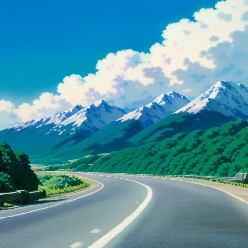 Clear sky with a old car on the road