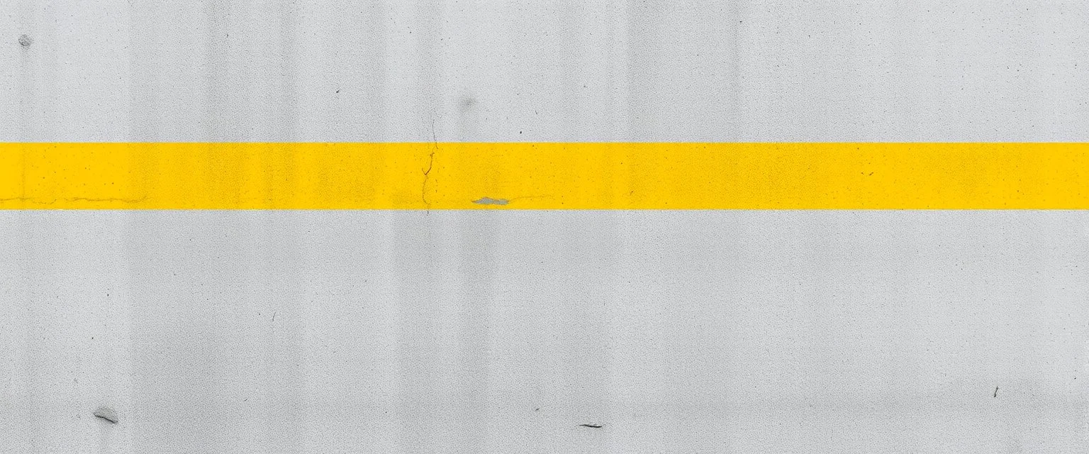 fill composition with a wall(concrete, gray, aged and water stained) yellow stripe across wall 1/3 up