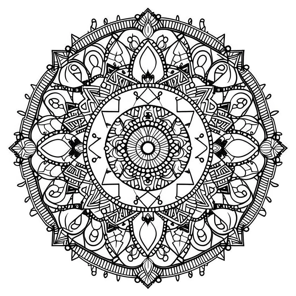 cute kid, mandala style, Draw clean lines in a 3:4 aspect ratio on a white background, embracing minimalistic black lines and low-level black colors. Craft a coloring page with perfect, clear lines, avoiding repeated images, sketching, and thick black colors.