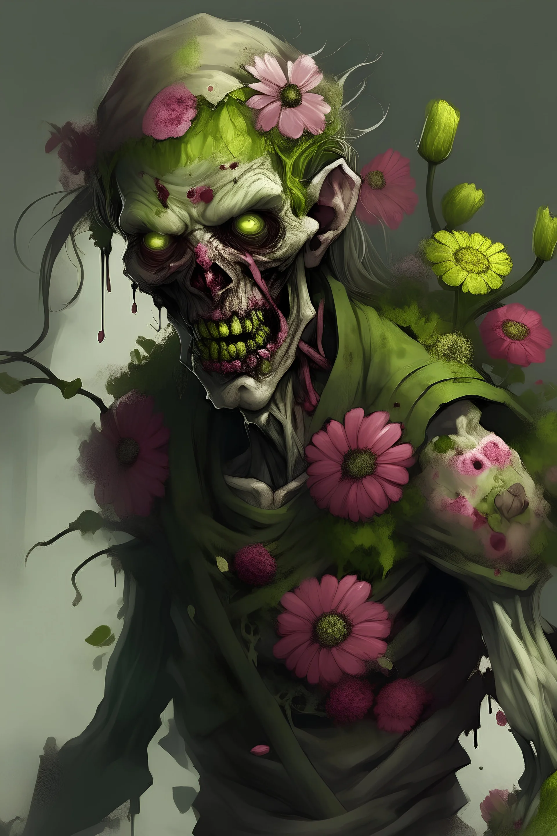 flower infested zombie