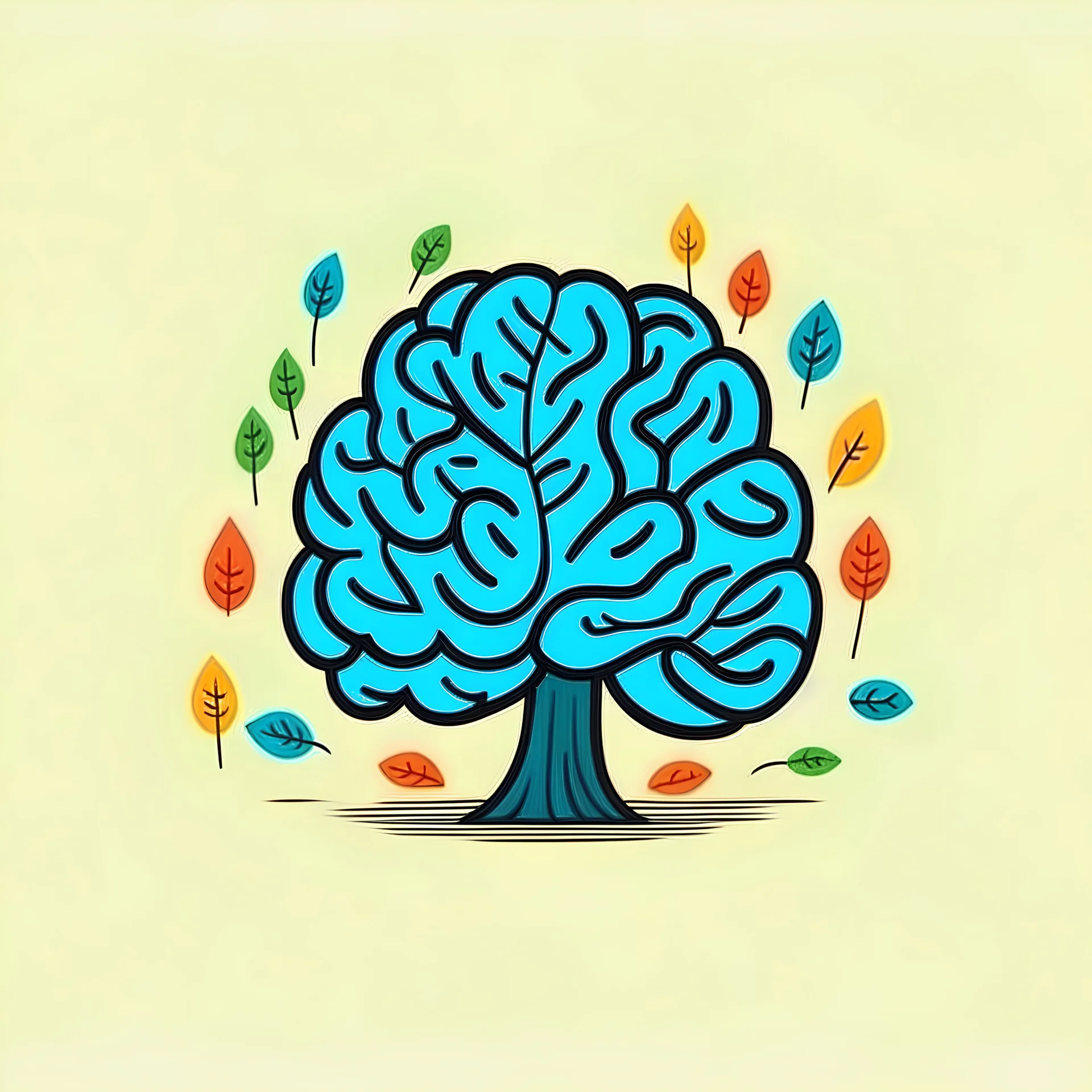 healthy happy brain, minimalistic