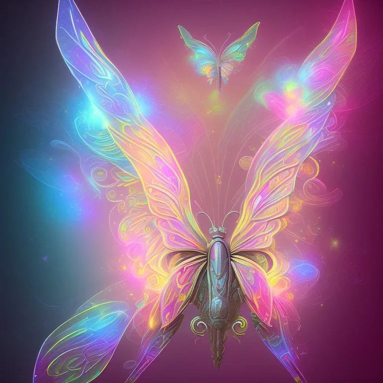 luminous pastel colors, butterfly