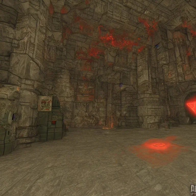 doom, Hexen, unreal tournament, first person shooter, video game sceenshots, doom 2, duke nukem, daggerfall, 90’s, world of warcraft, scifi, colorful, cyberpunk, nagrand, 90’s 3d, pyramid, 90’s museum, 90’s mall