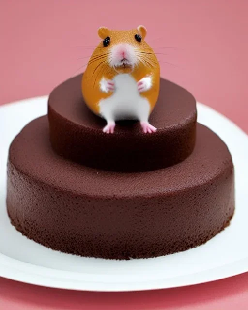 Hamster model made of chocolate cake with Maltesers