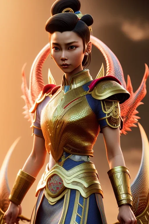 Chun-Li with short hair and dragons wings wearing only dragon scales,mythical,fantasy , magnificent, majestic, highly intricate, Realistic photography, incredibly detailed, ultra high resolution, 8k, complex 3d render, cinema 4d.