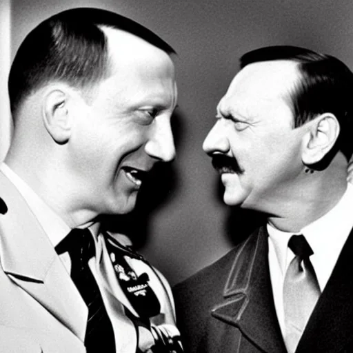 Dwayne Jhonson with Hitler in the tv