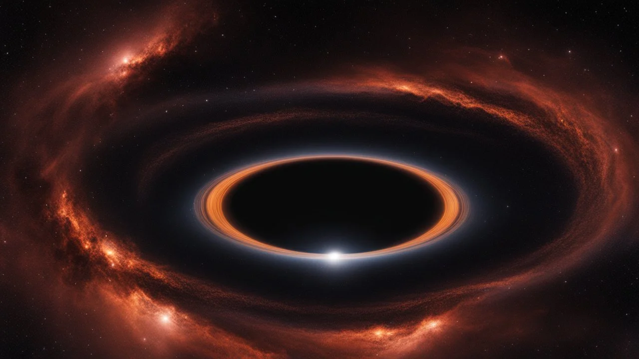 the black hole gargantua filling the sky.