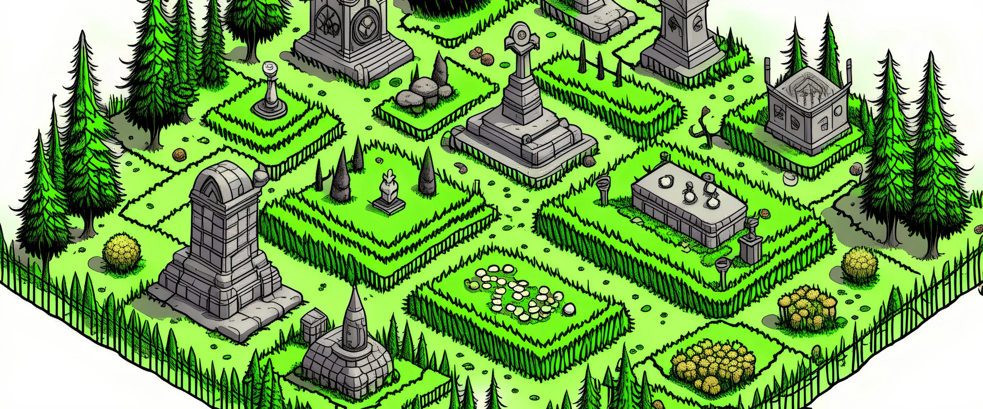 A 2d grave yard in Nifelheim based on nordic myths