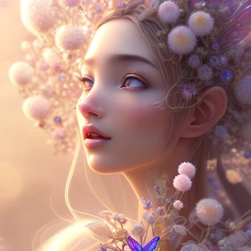 one big crystal subtle flower in a galactic ambiance with a beautiful girl fairy, transparent petals, delicate colors, in the foreground, full of details, smooth，soft, shine light atmosphere, light effect，vaporwave colorful, concept art, smooth, extremely sharp detail, finely tuned detail, ultra high 3d depth, definition,incrate detail, 8 k, unreal engine 5, ultra sharp focus