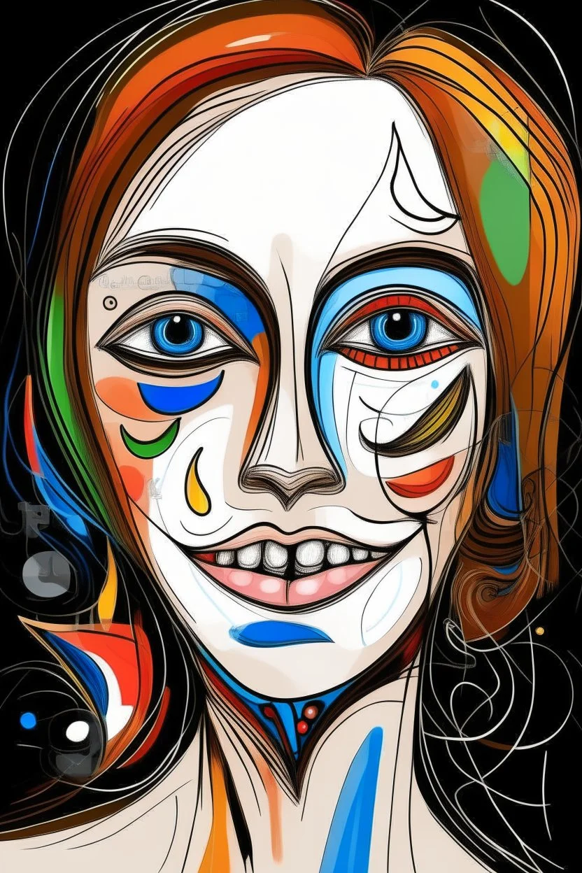 expressionism, Pixar style, in abstract art Basquiat, Picasso, Miro, Kandinsky, Klee, Birell, Fairey, Ardon, Buffet and Picasso style, HD --s 750 --v 5.1 --style raw, water color, black background