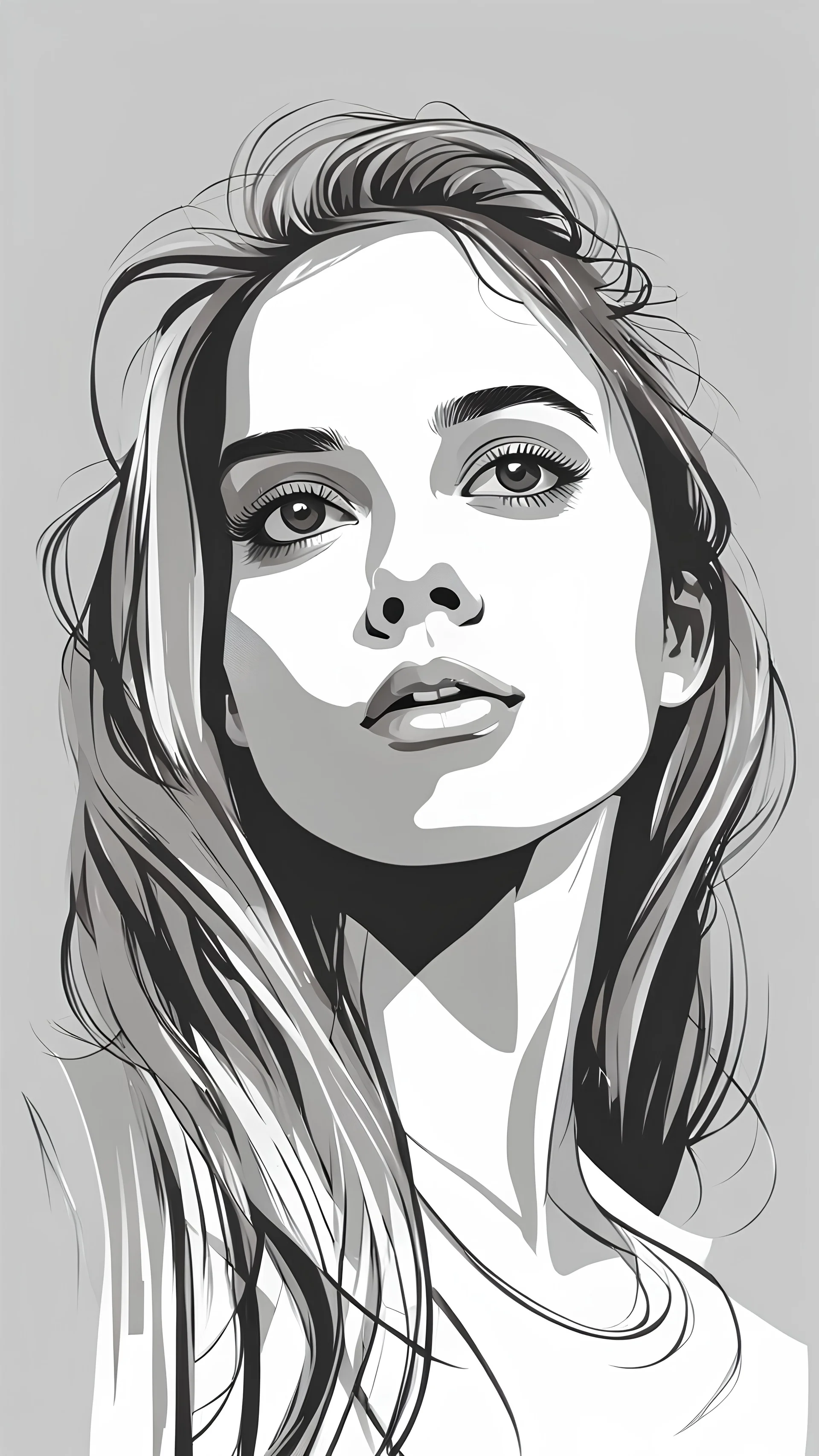 girl portrait, close up, vector art,